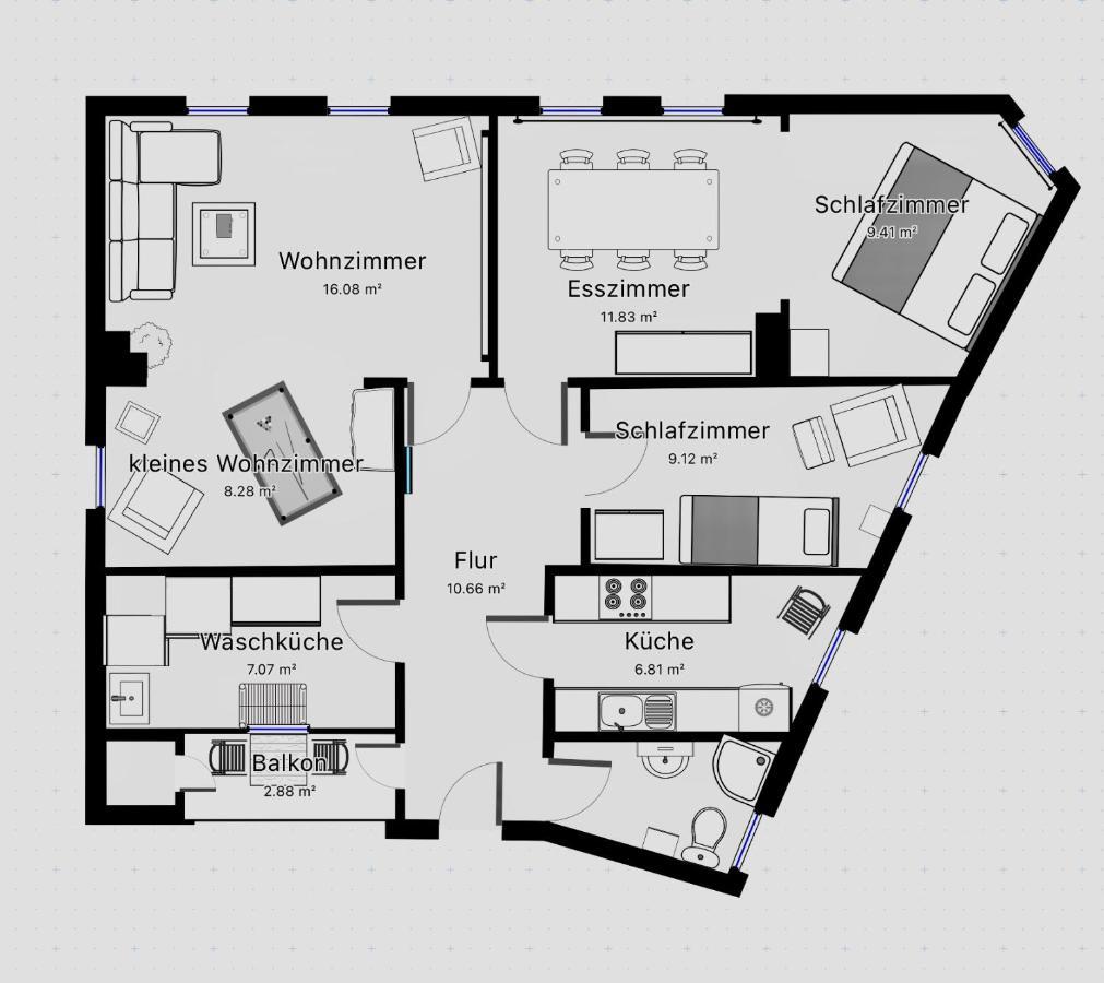 Das Blaue Tuerchen - Wohnung Mit Beamer Und Kicker Μπρέμερχαφεν Εξωτερικό φωτογραφία